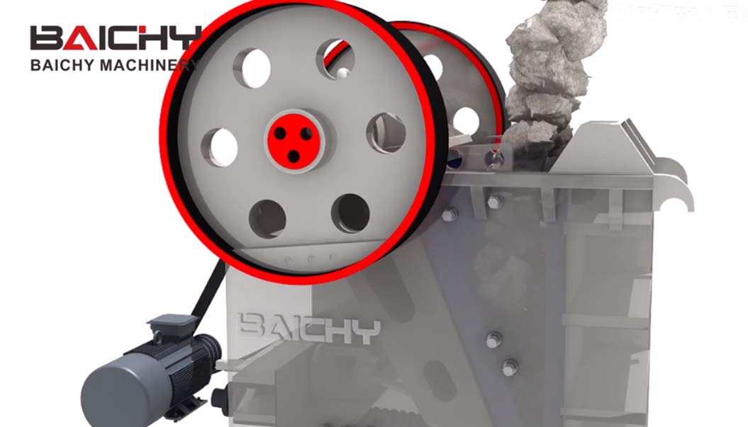 顎式(shi)破碎機工(gong)作原理(li)3D動畫縯示